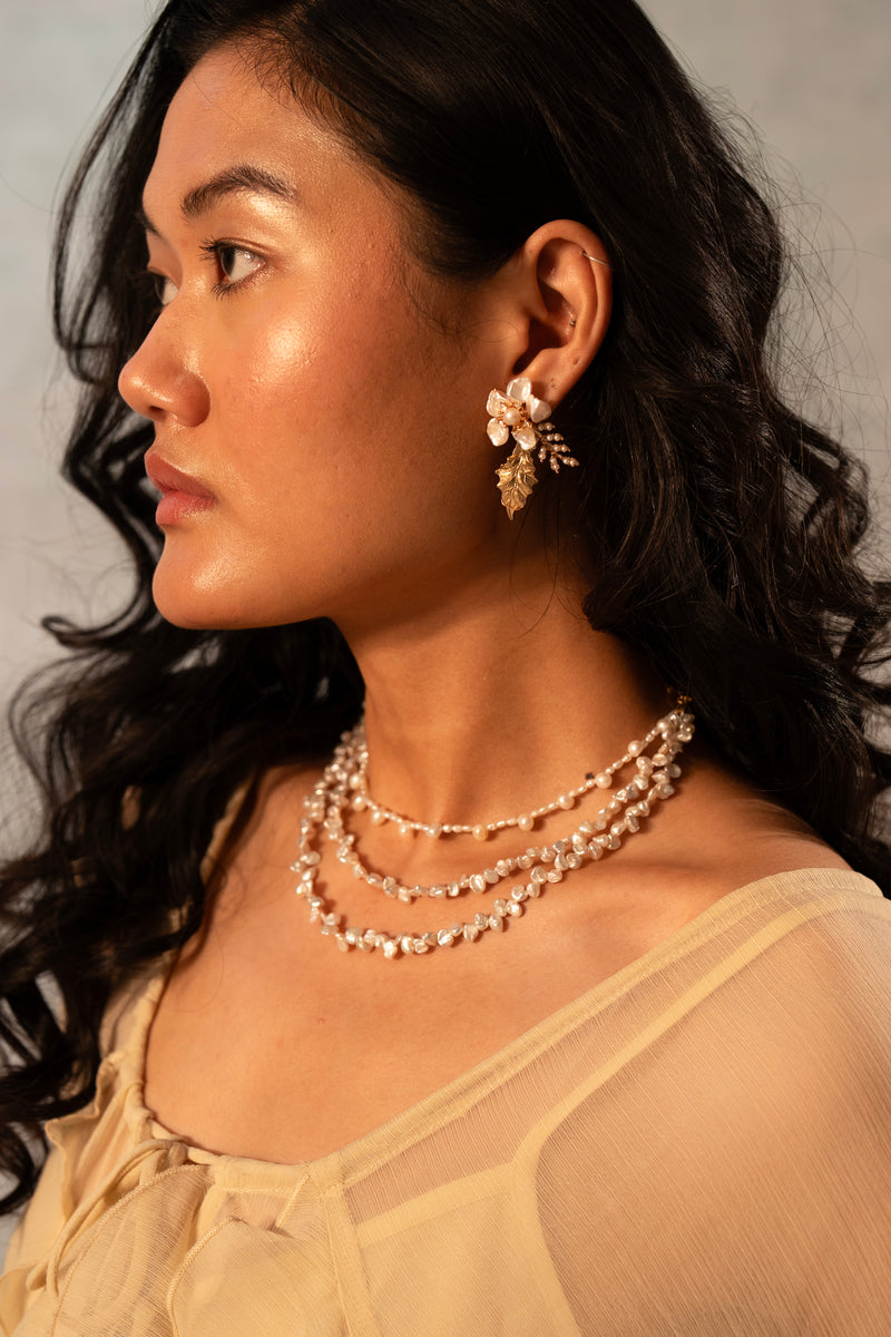 Keshi Floral Studs